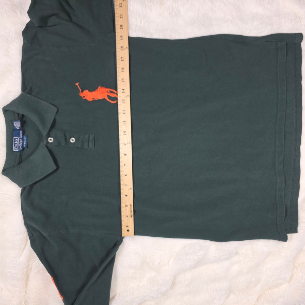 Polo Ralph Lauren Rugby Shirt Mens XL Green Excellent Big Pony Long Sleeve - Picture 5 of 13